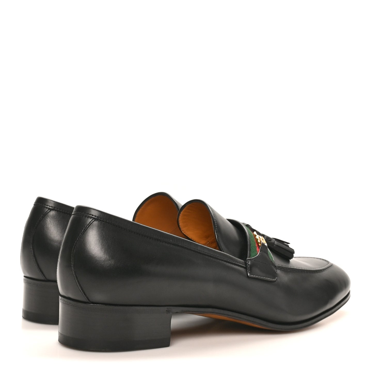 Calfskin Web Interlocking G Mens Tassel Loafers 12 Black