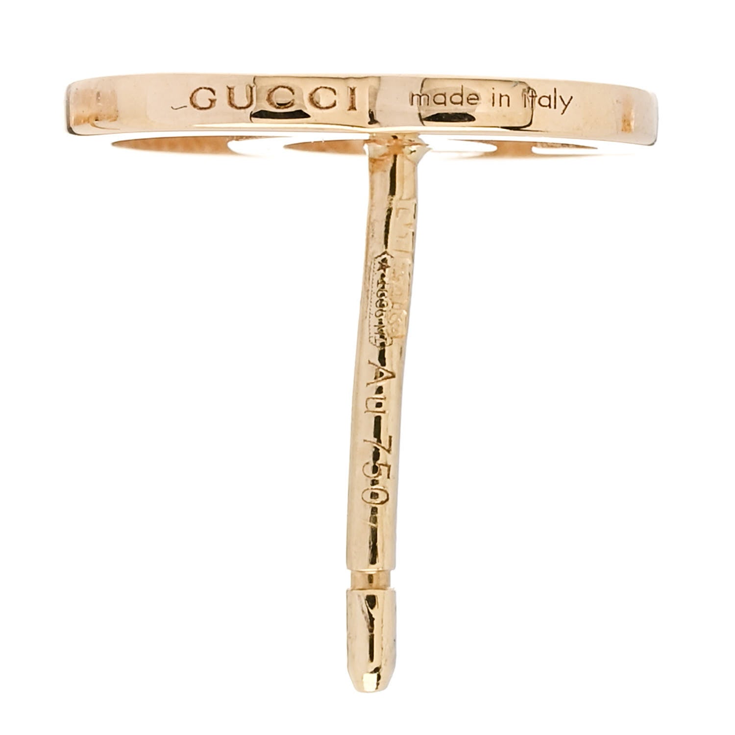 Gucci 18K Yellow Gold GG Tissue Stud Earrings 4 of 5