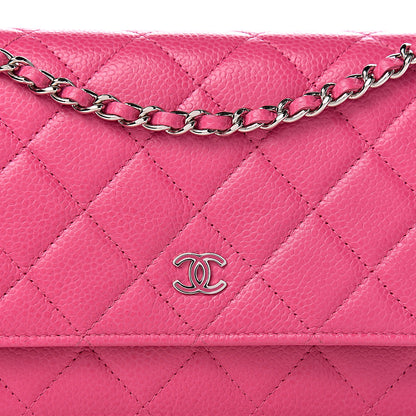 Chanel Caviar Quilted Wallet on Chain WOC Pink 13 of 13