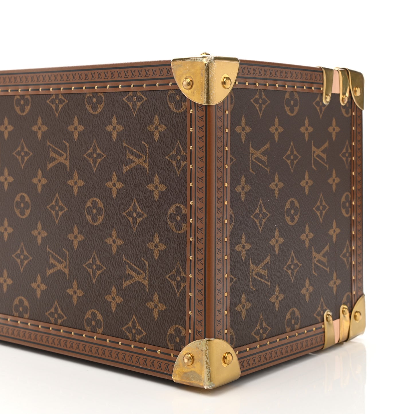 Monogram Boite Flacons Beauty Train Trunk Case Rouge Flamme
