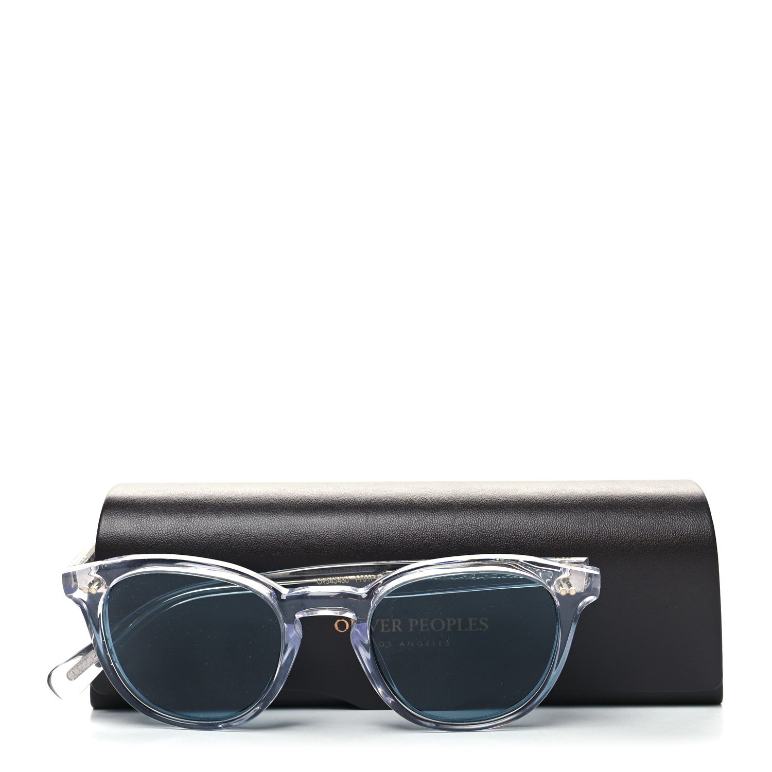 Oliver Peoples Acetate Desmon Round Sunglasses Transparent Crystal Teal Polar 8 of 8