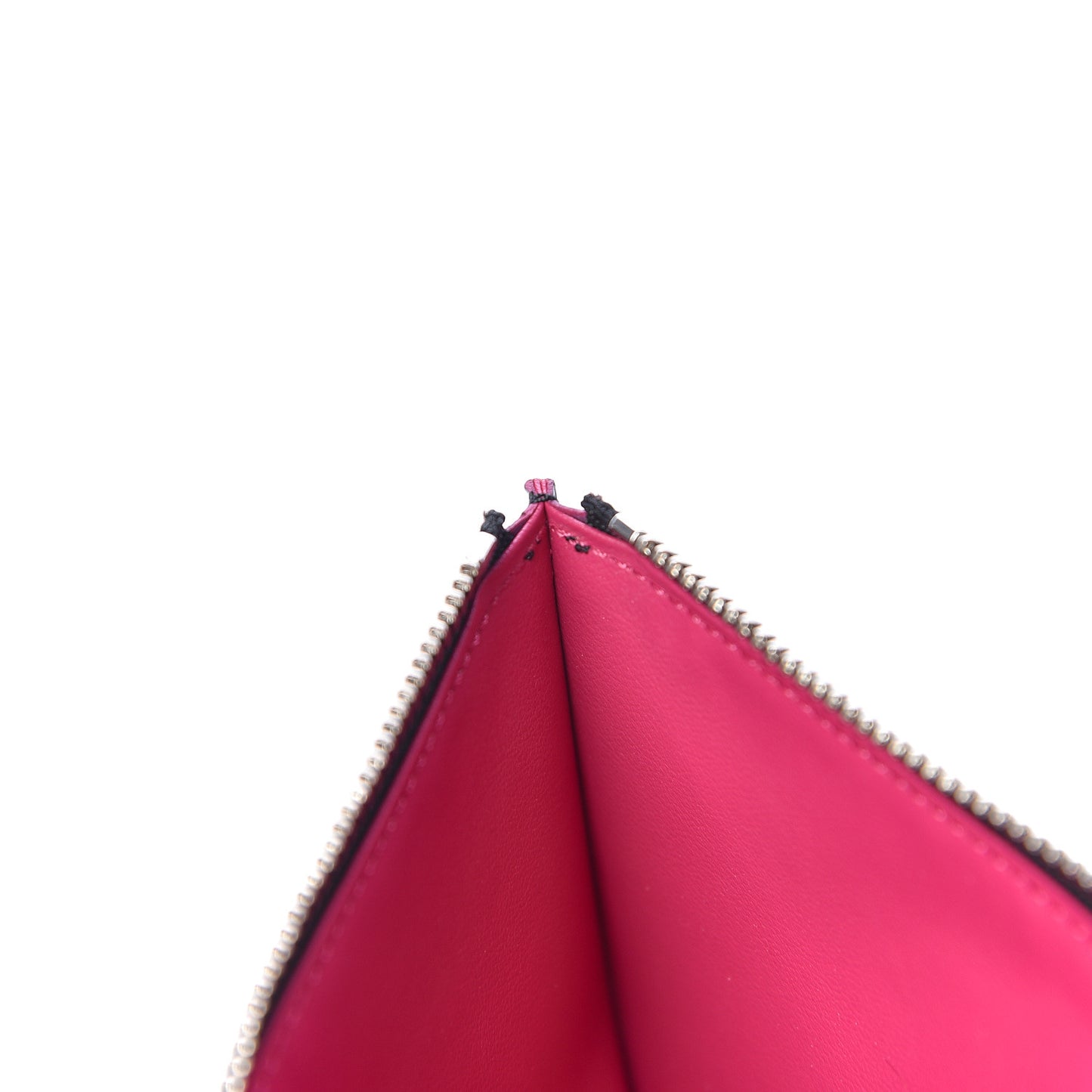 Epi Felicie Chain Wallet Zippered Insert Black Hot Pink