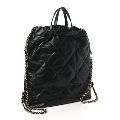 Chanel Shiny Calfskin Quilted Chanel 22 Backpack Black 3 of 10