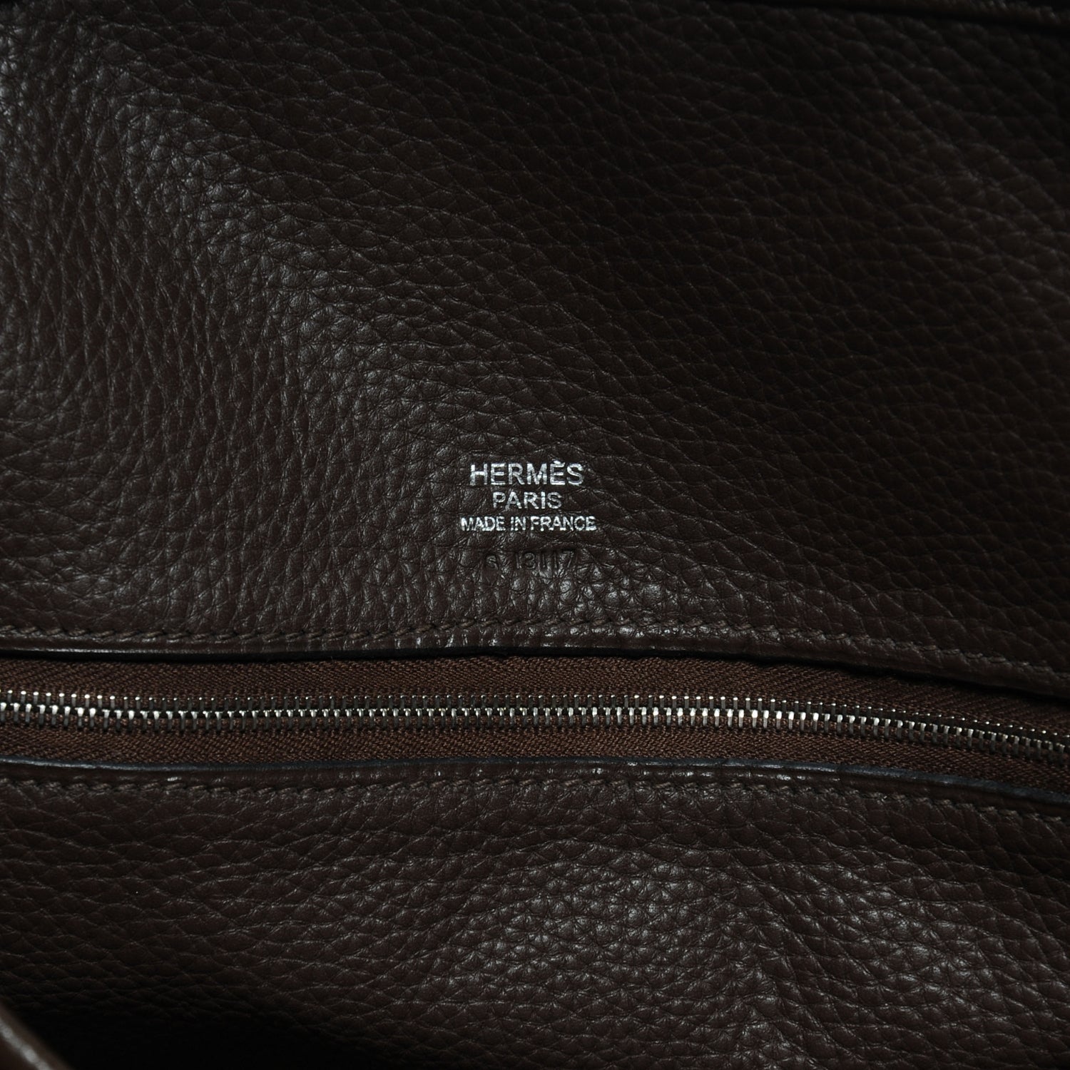 Hermes Taurillon Clemence Victoria II Cabas 32 Chocolate 5 of 6