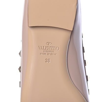Valentino Garavani Patent Rockstud Ballerina Flats 38 Poudre 6 of 8