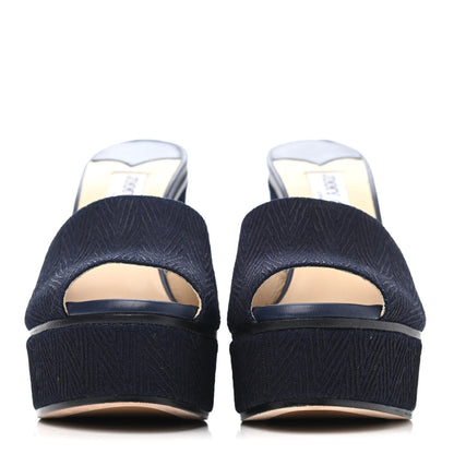 Jimmy Choo Woven Fabric DeeDee Platform Sanda 37 Blue 2 of 4