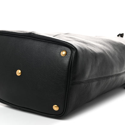 Saint Laurent Lambskin Medium Riva Drawstring Bag Black 10 of 10