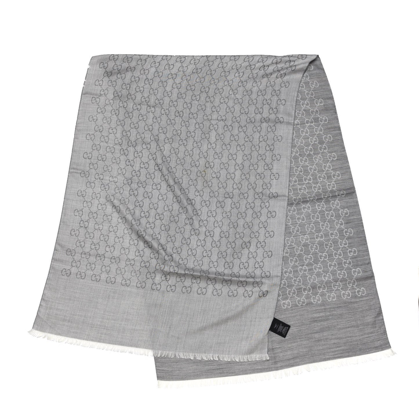 Wool Silk GG Monogram GGNat Scarf Lead