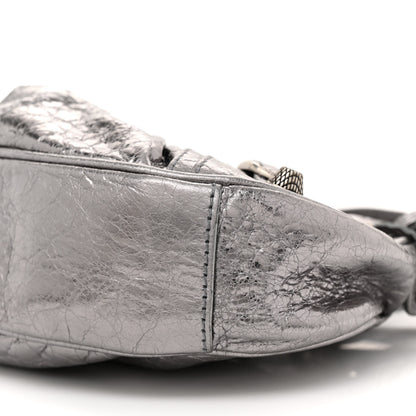 Balenciaga Metallic Agneau Arena Le Cagole Shoulder Bag XS Silver 10 of 13