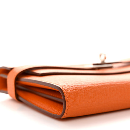 Hermes Chevre Mysore Kelly Longue Wallet Orange 9 of 11