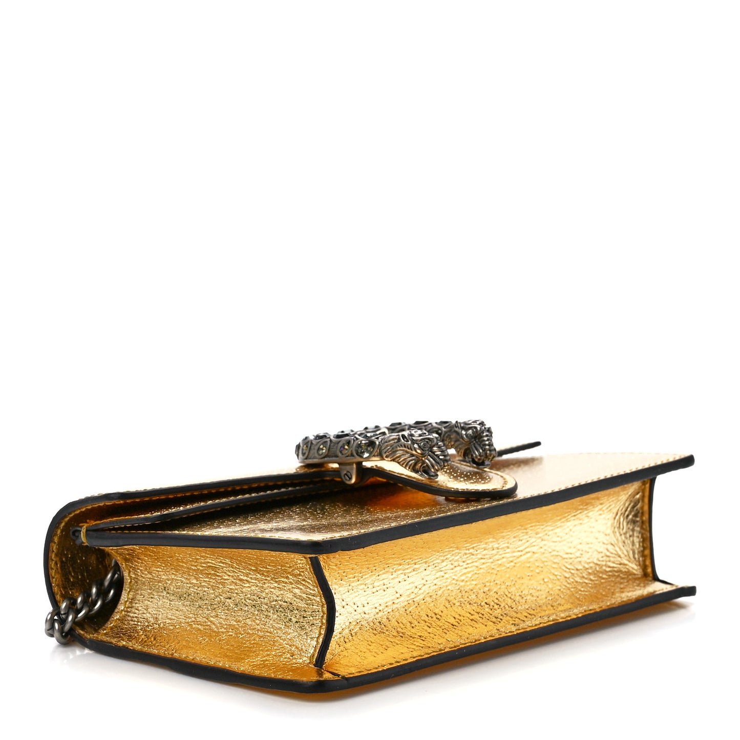 Metallic Calfskin Super Mini Dionysus Shoulder Bag Gold