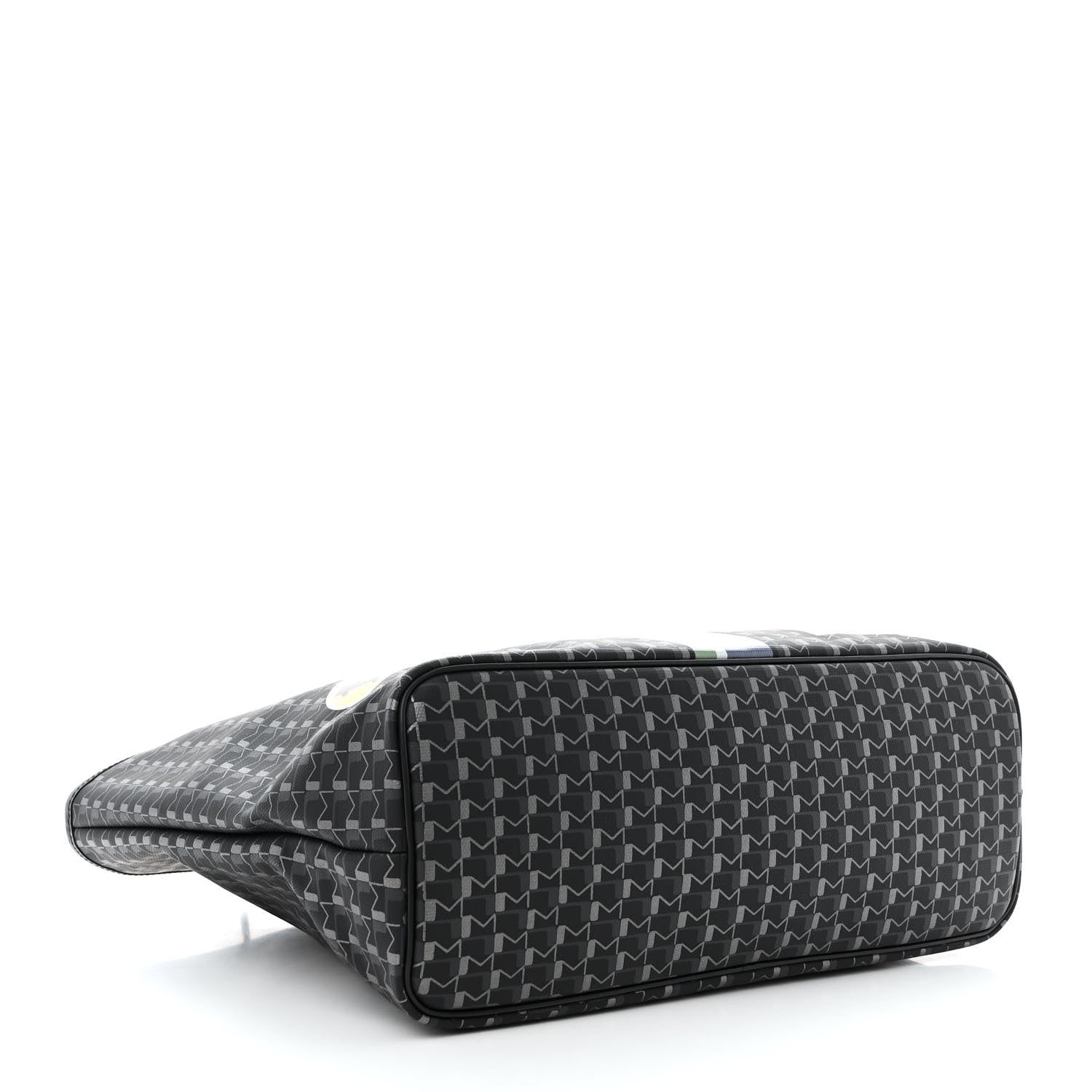 Moynat Grained Calfskin Canvas 1920 Oh! Tote Ruban MM  Carbon Silver 4 of 10