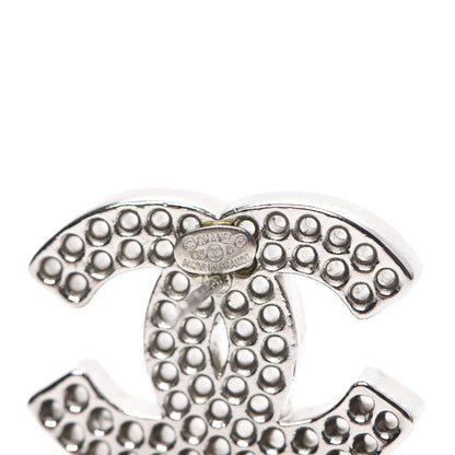 Chanel Perforated CC Clip On Earrings Silver 4 of 4