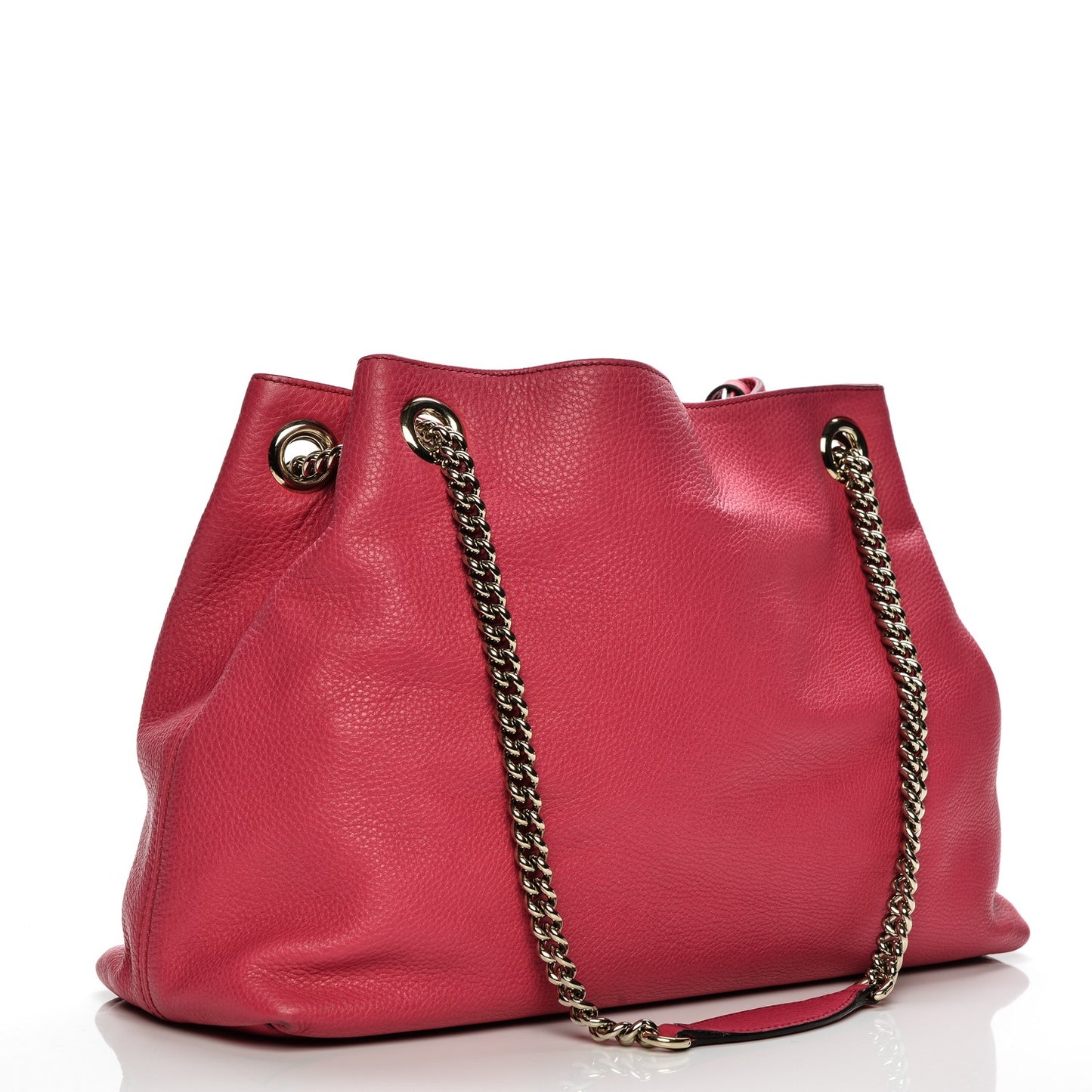 Pebbled Calfskin Medium Soho Chain Shoulder Bag Pink