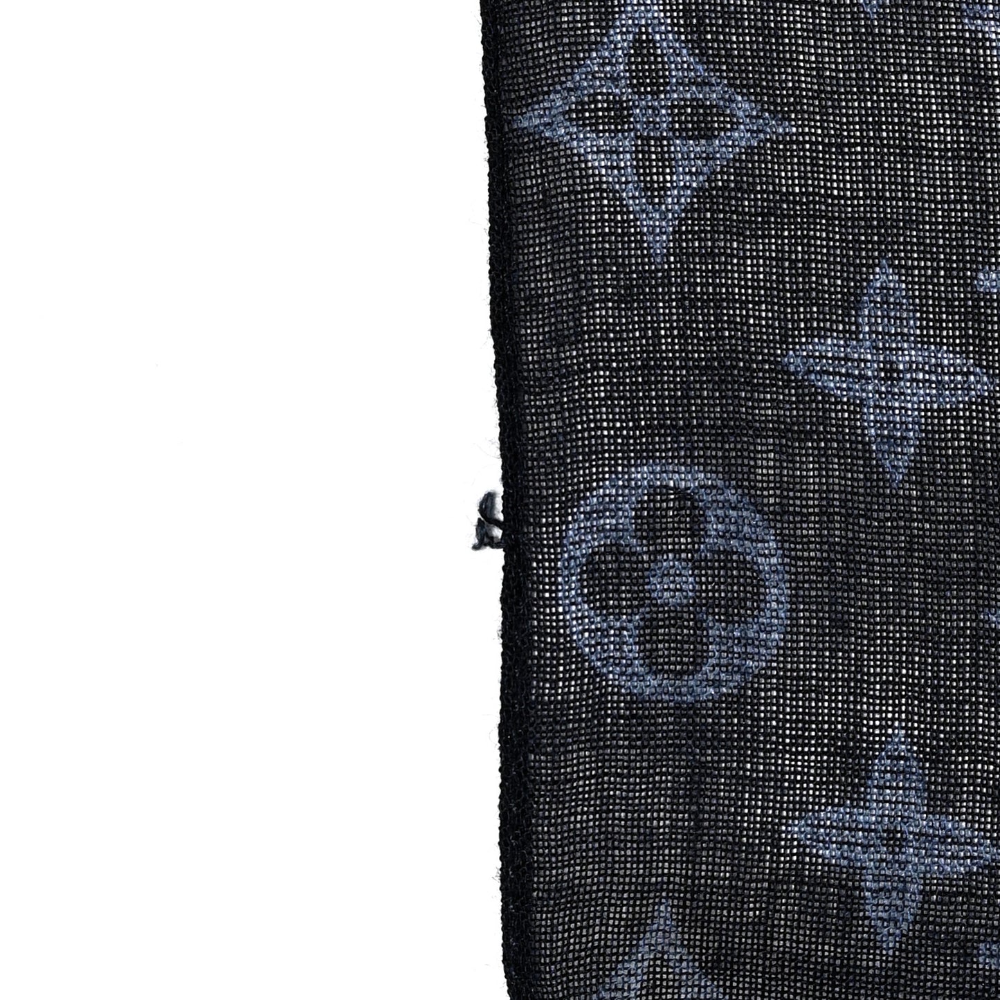 Silk Cashmere LV List City Scarf Navy White