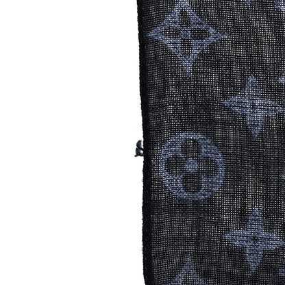 Louis Vuitton Silk Cashmere LV List City Scarf Navy White 2 of 6