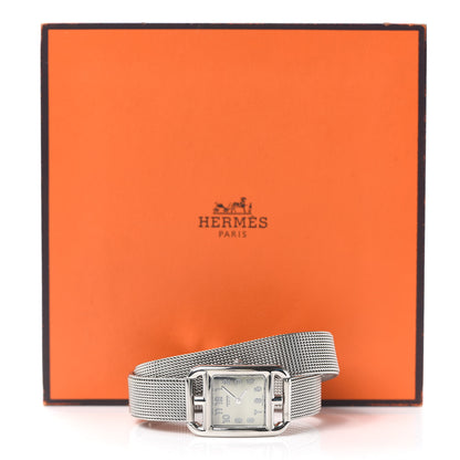 Hermes Stainless Steel 23mm Cape Cod Double Tour Quartz Watch Silver 6 of 6