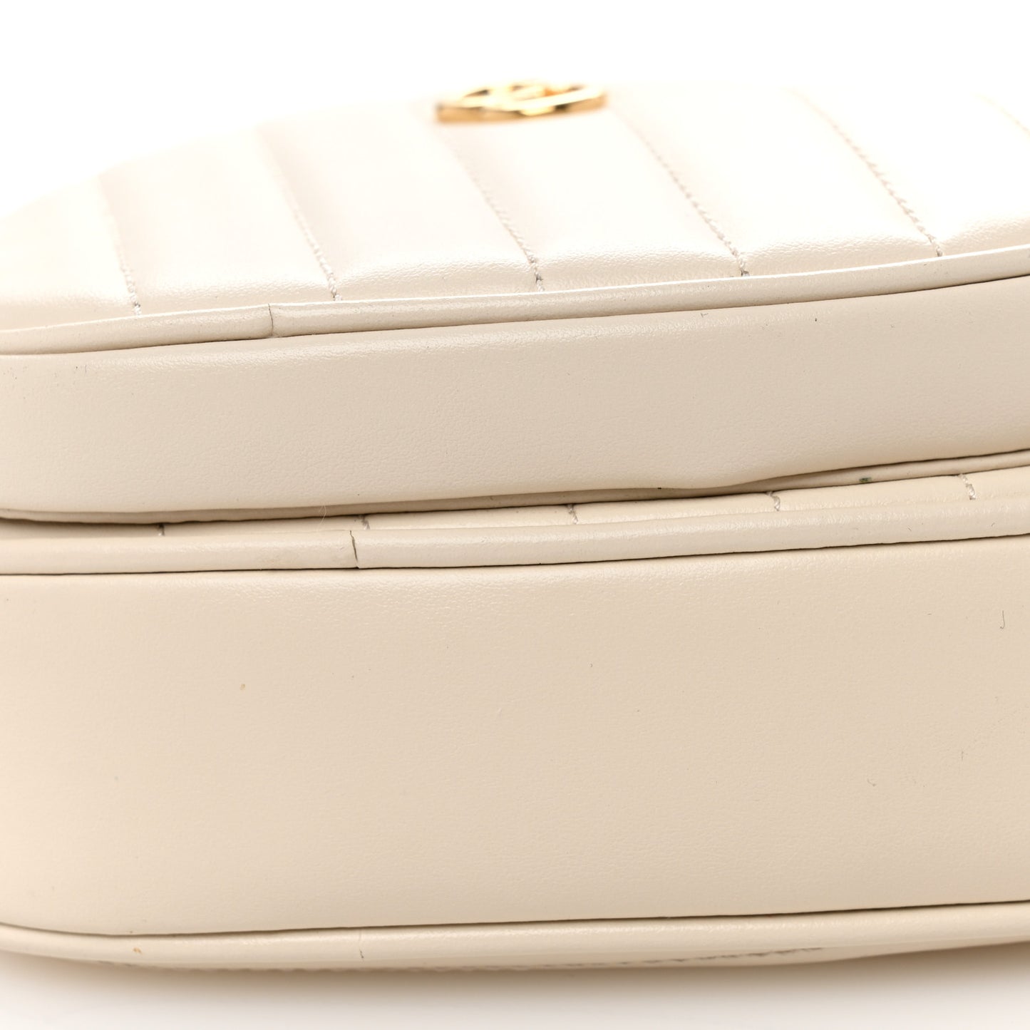 Calfskin Matelasse Diagonal Mini Interlocking G Heart Shoulder Bag Mystic White