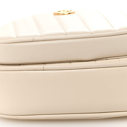 Gucci Calfskin Matelasse Diagonal Mini Interlocking G Heart Shoulder Bag Mystic White 11 of 11
