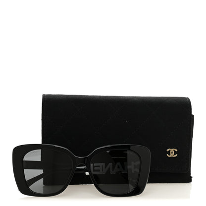 Chanel Acetate Strass Square Sunglasses 5422-B-A Black White 7 of 7