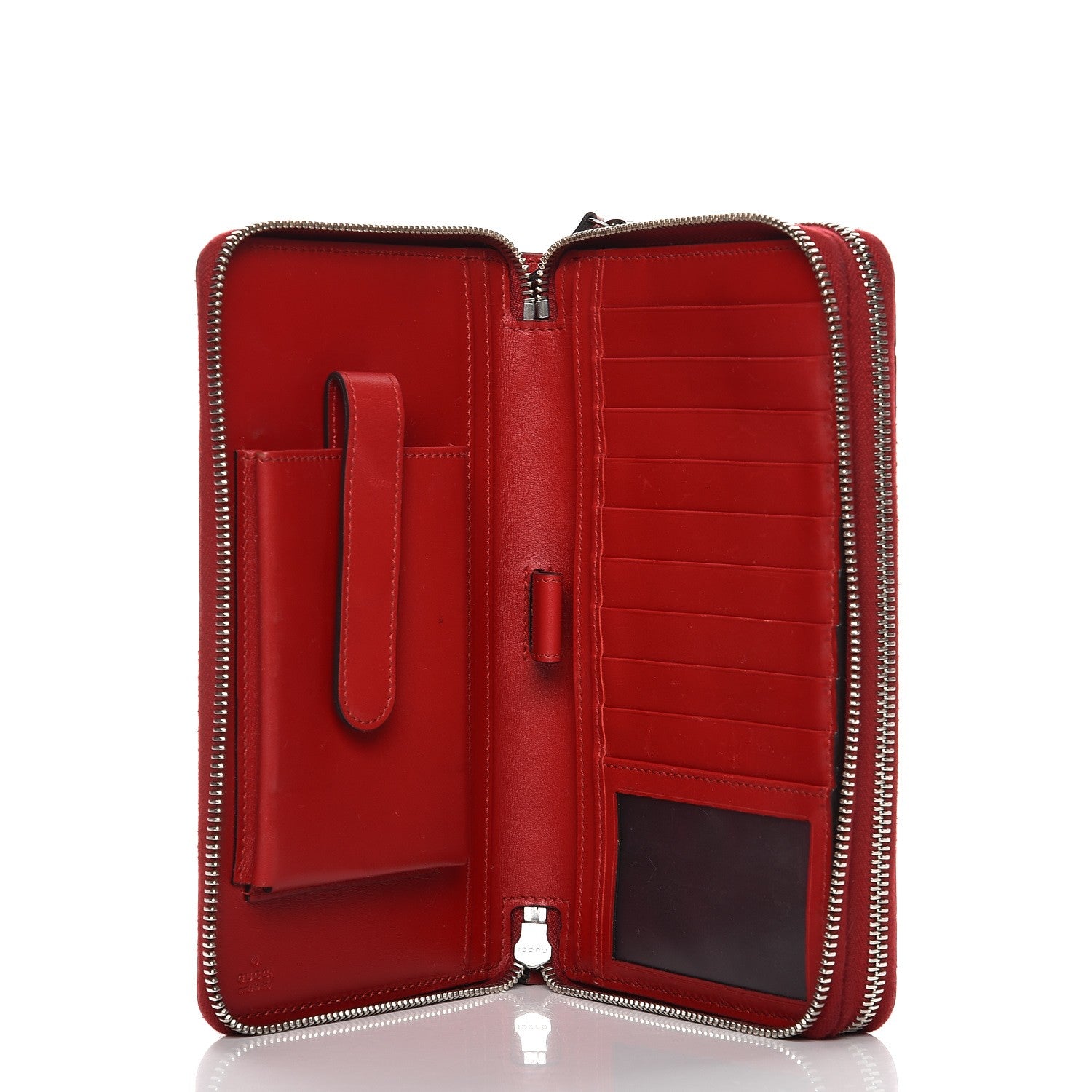 Gucci Guccissima Signature Travel Document Case Hibiscus Red 5 of 9