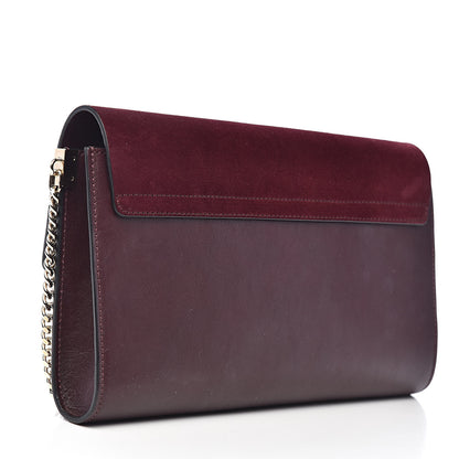 Chloe Suede Calfskin Faye Clutch Dark Purple 3 of 10