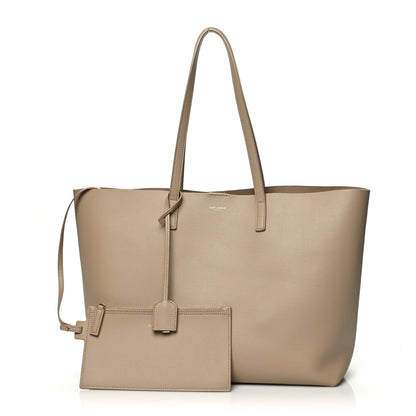 Saint Laurent Calfskin Large Shopping Tote Dark Beige 1 of 14