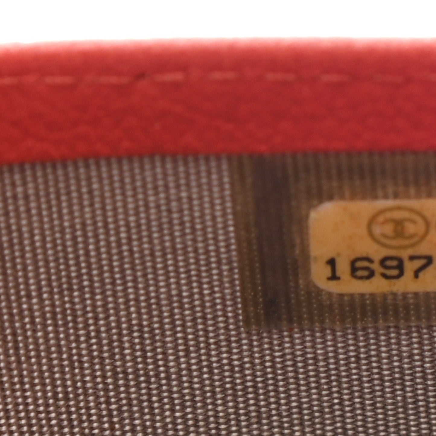 Goatskin Camellia Embossed Yen Wallet Red