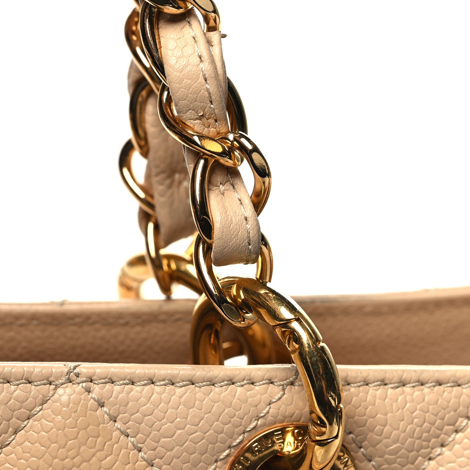 Chanel Caviar Quilted Grand Shopping Tote GST Beige Clair 15 of 16