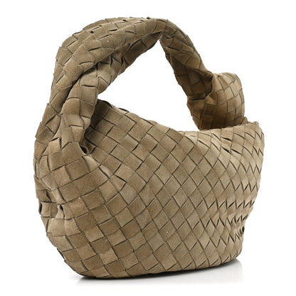 Bottega Veneta Suede Calfskin Intrecciato Teen Jodie Hobo Beige 3 of 10