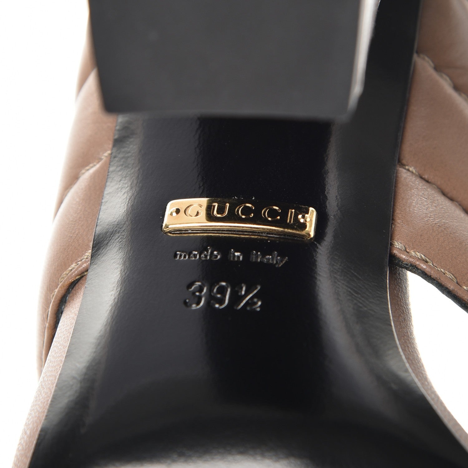 Gucci Malaga Kid Webby Crossover High Heel Slide Sandals 39.5 Porcelain Rose 6 of 9