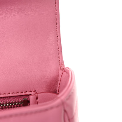 Prada Soft Calfskin Impunture Diagramme Small Chain Flap Shoulder Bag Begonia 10 of 12