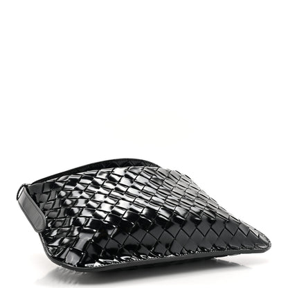 Bottega Veneta Patent Intrecciato Shoulder Bag Black 4 of 10