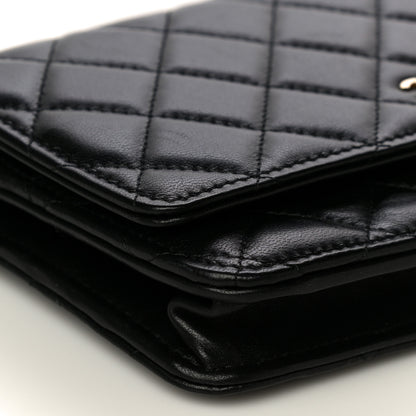 Chanel Lambskin Quilted Wallet On Chain WOC Black 8 of 9