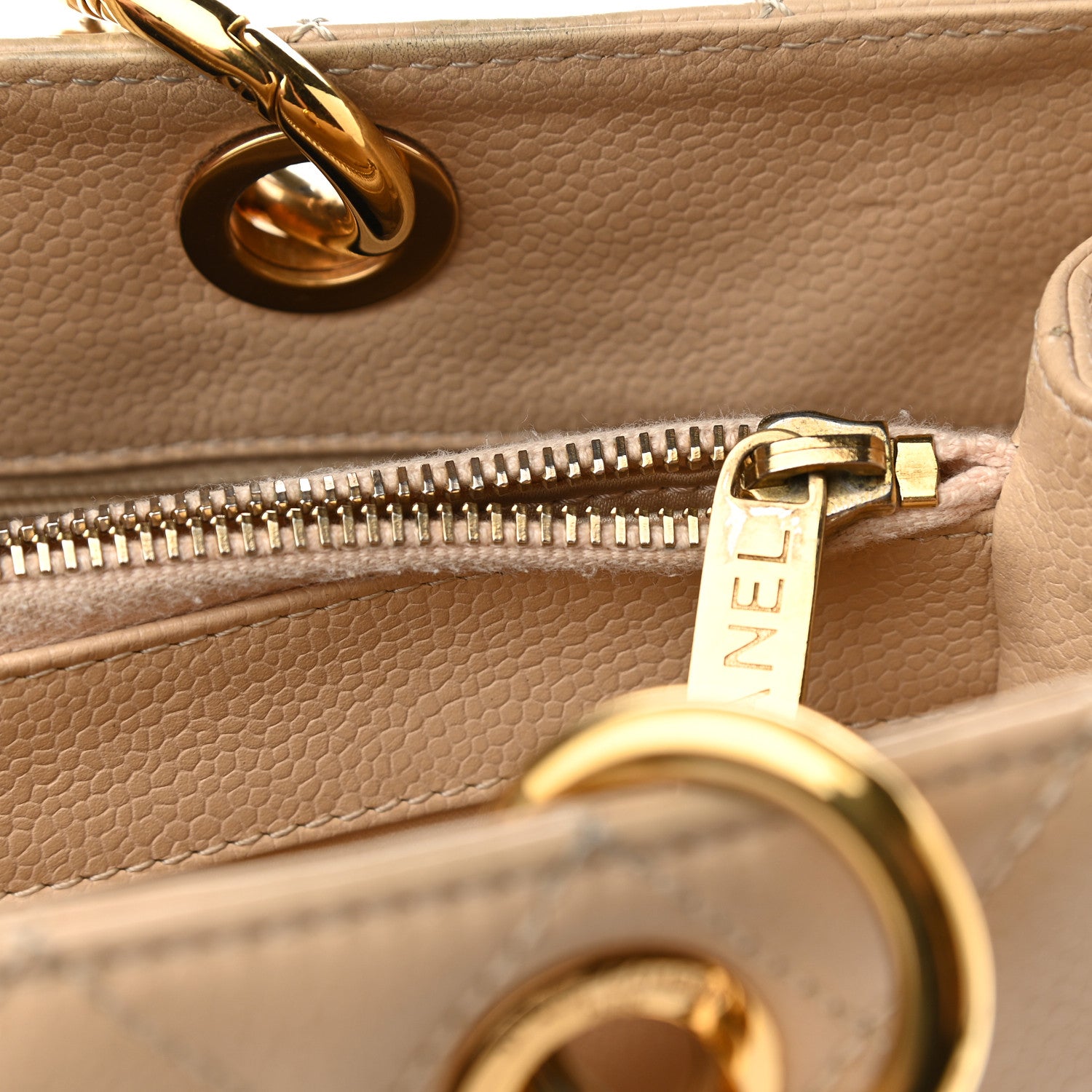 Chanel Caviar Quilted Grand Shopping Tote GST Beige Clair 12 of 13