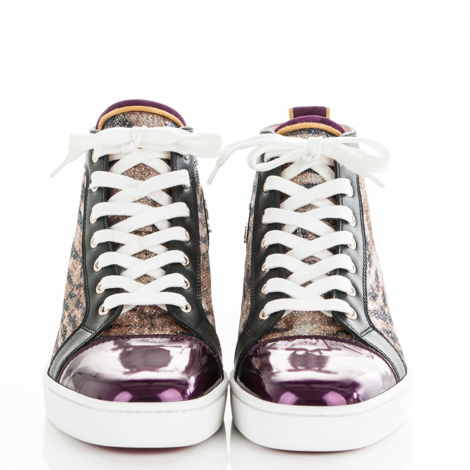 Christian Louboutin Metallic Gloss Glitter Sirene Louis Orlato Flat Sneakers 40.5 Gold 2 of 10