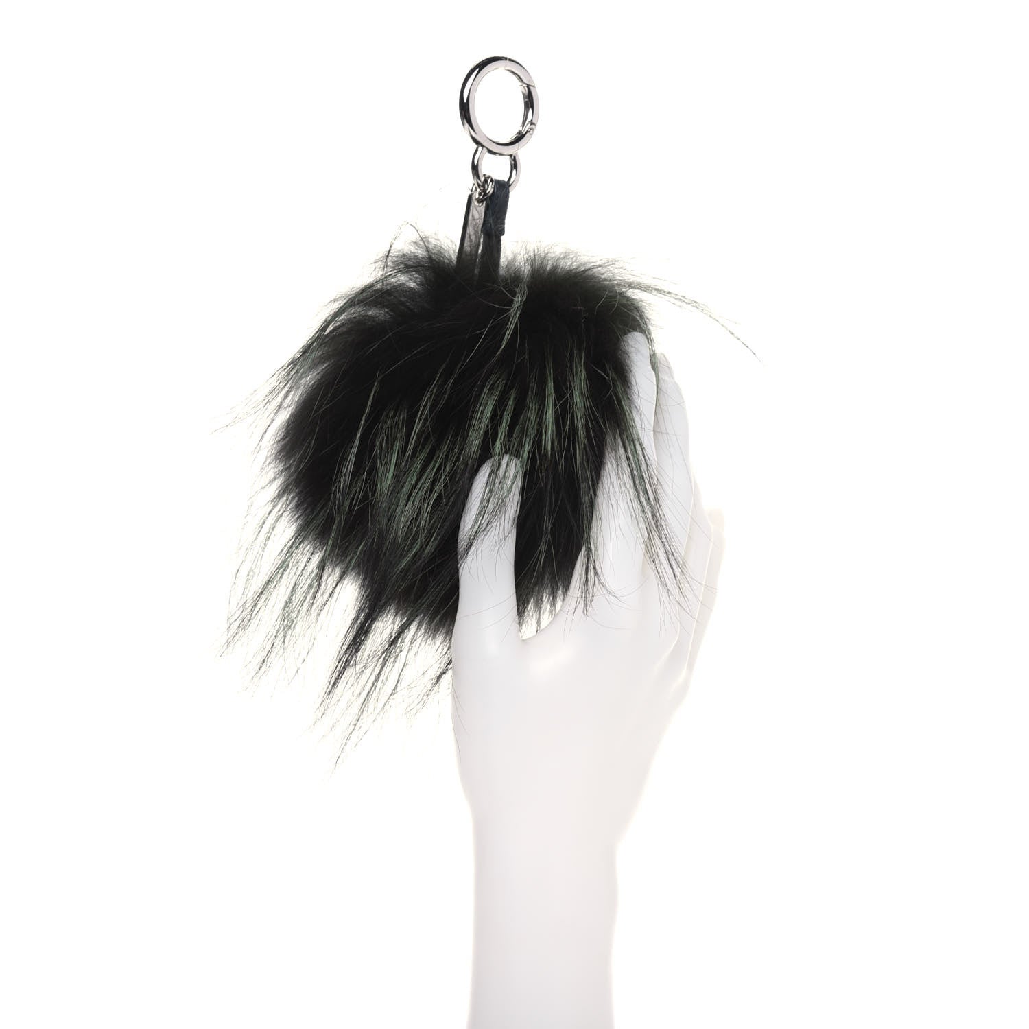 Fendi Rabbit Fox Mink Fur Monster Zesty Bag Bug Charm Green Black 2 of 4
