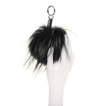Fendi Rabbit Fox Mink Fur Monster Zesty Bag Bug Charm Green Black 2 of 4