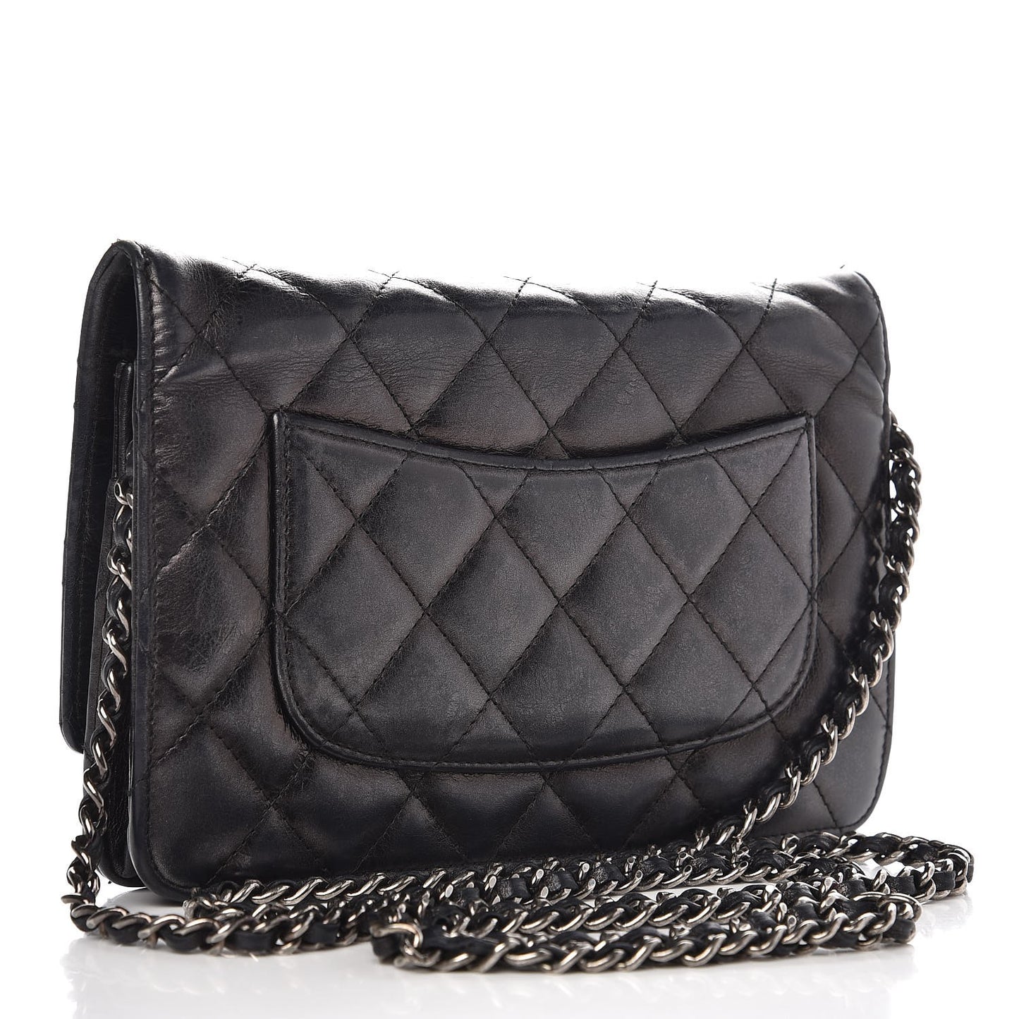 Aged Calfskin Reissue Wallet On Chain WOC Black