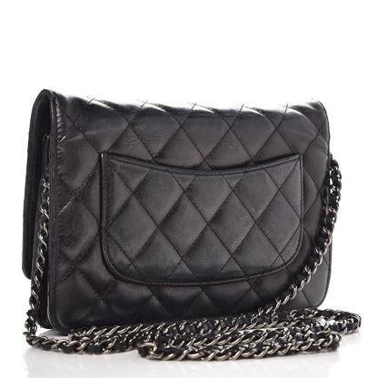 Chanel Aged Calfskin Reissue Wallet On Chain WOC Black 3 of 12