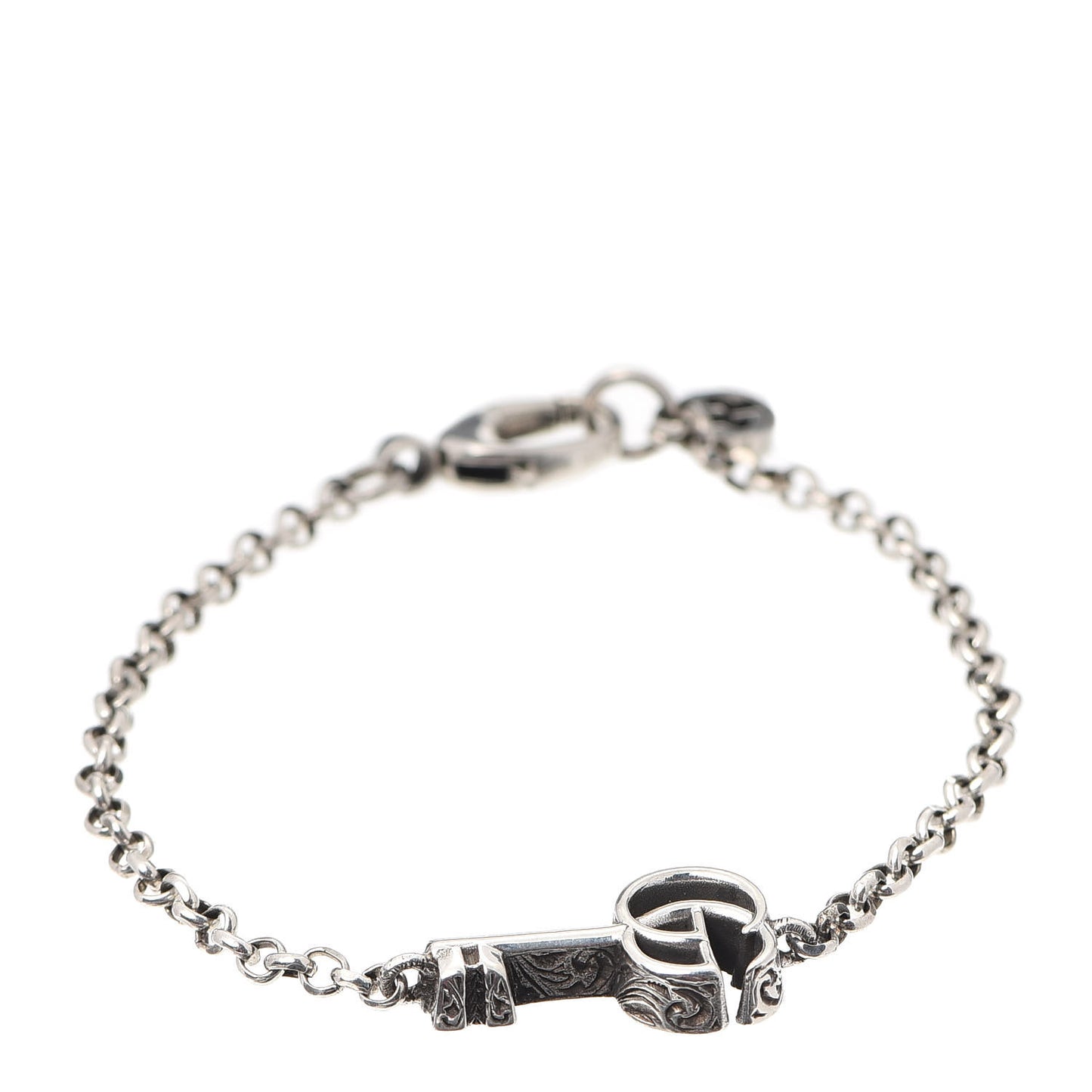 Sterling Silver Double G Key Bracelet