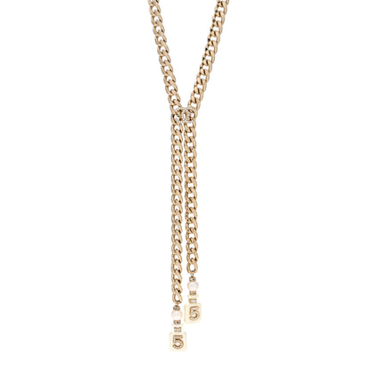 Chanel Pearl Resin Crystal CC No 5 Perfume Bottle Chain Gold 1 of 6