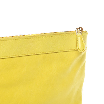 Balenciaga Agneau Giant 21 Rose Gold Hardware Flat Handle Clutch Jaune Fluo 12 of 12