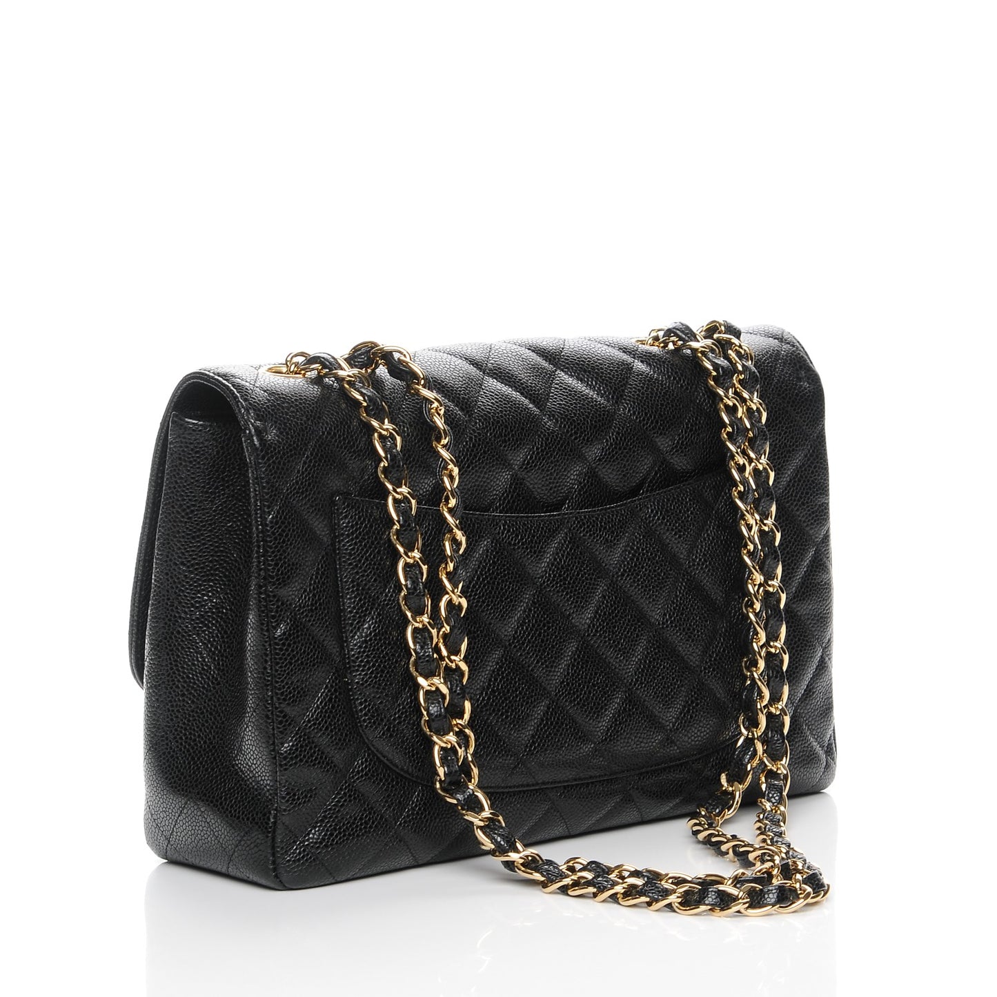 Caviar Quilted Jumbo Single Flap Black
