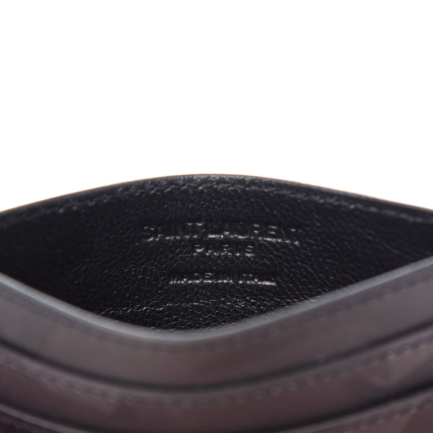 Saint Laurent Calfskin Camouflage Credit Card Case Black Grey 6 of 8