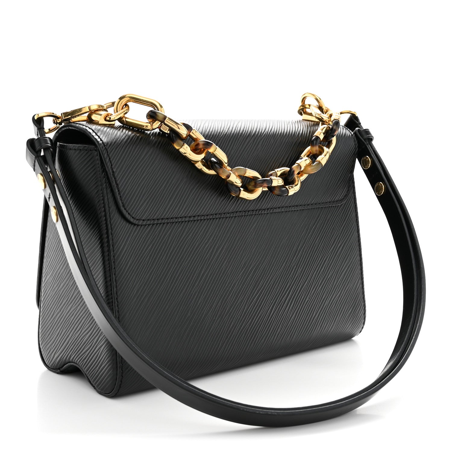 Louis Vuitton Epi Tortoiseshell Twist Shoulder Bag MM Black 4 of 12