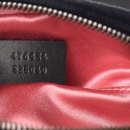 Gucci Velvet Matelasse Marquise Crystals GG Marmont Belt Bag 75 30 Black 7 of 11