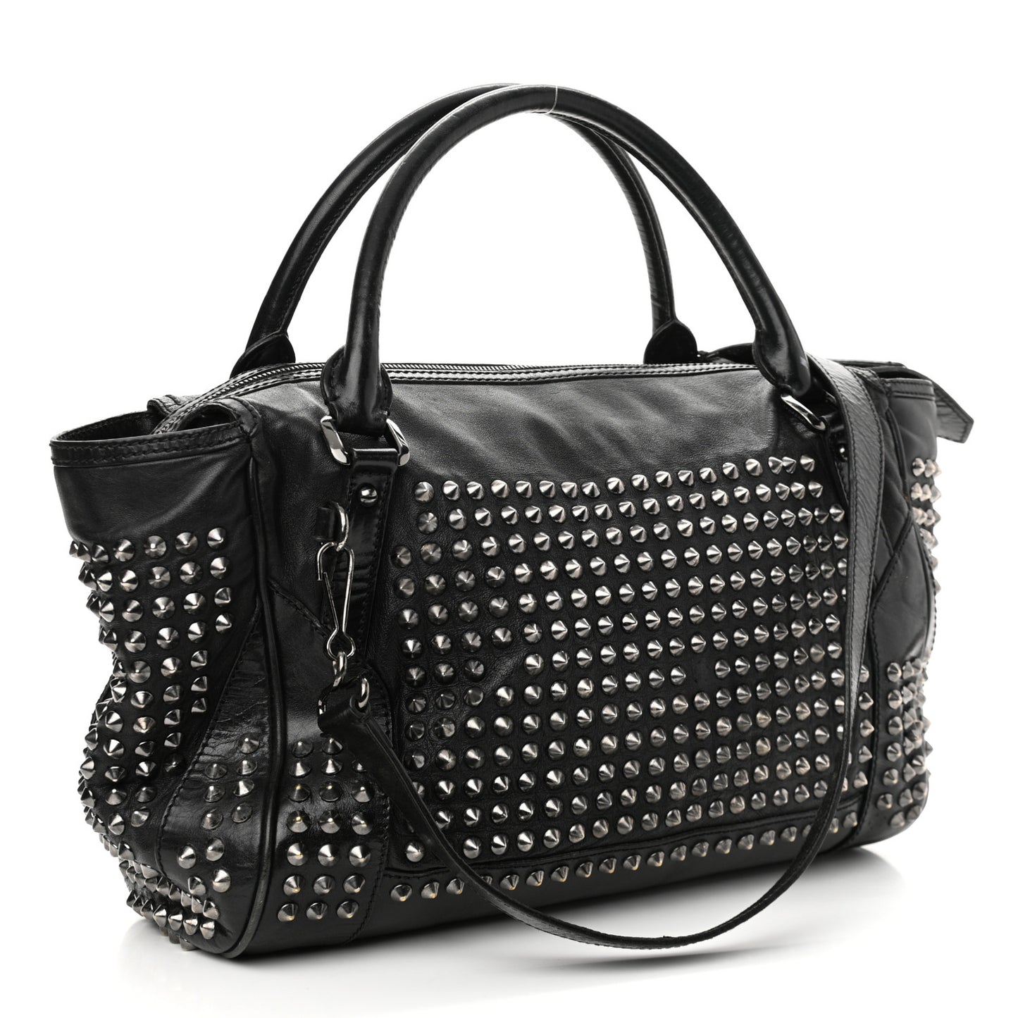 Lambskin Studded Small Edenham Satchel Black