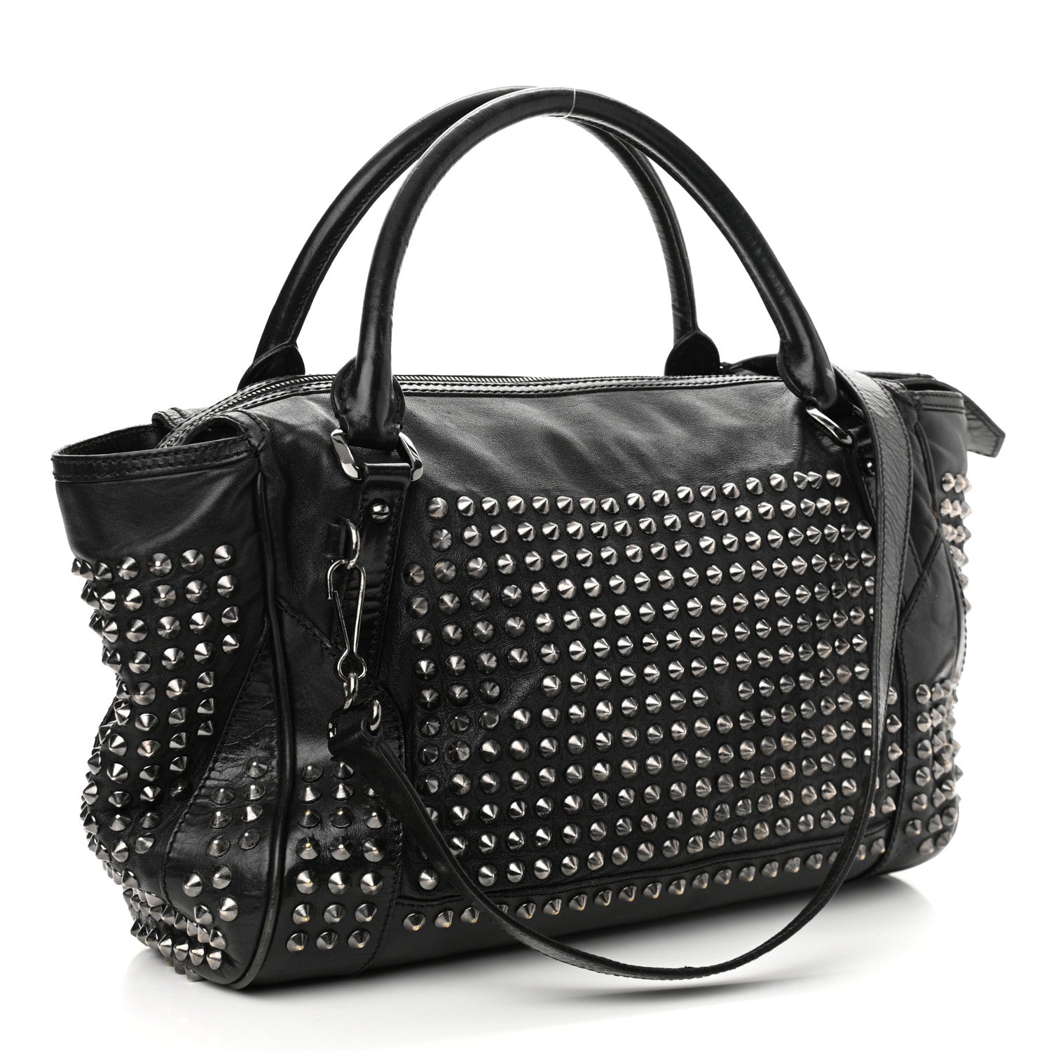 Burberry Lambskin Studded Small Edenham Satchel Black 3 of 22