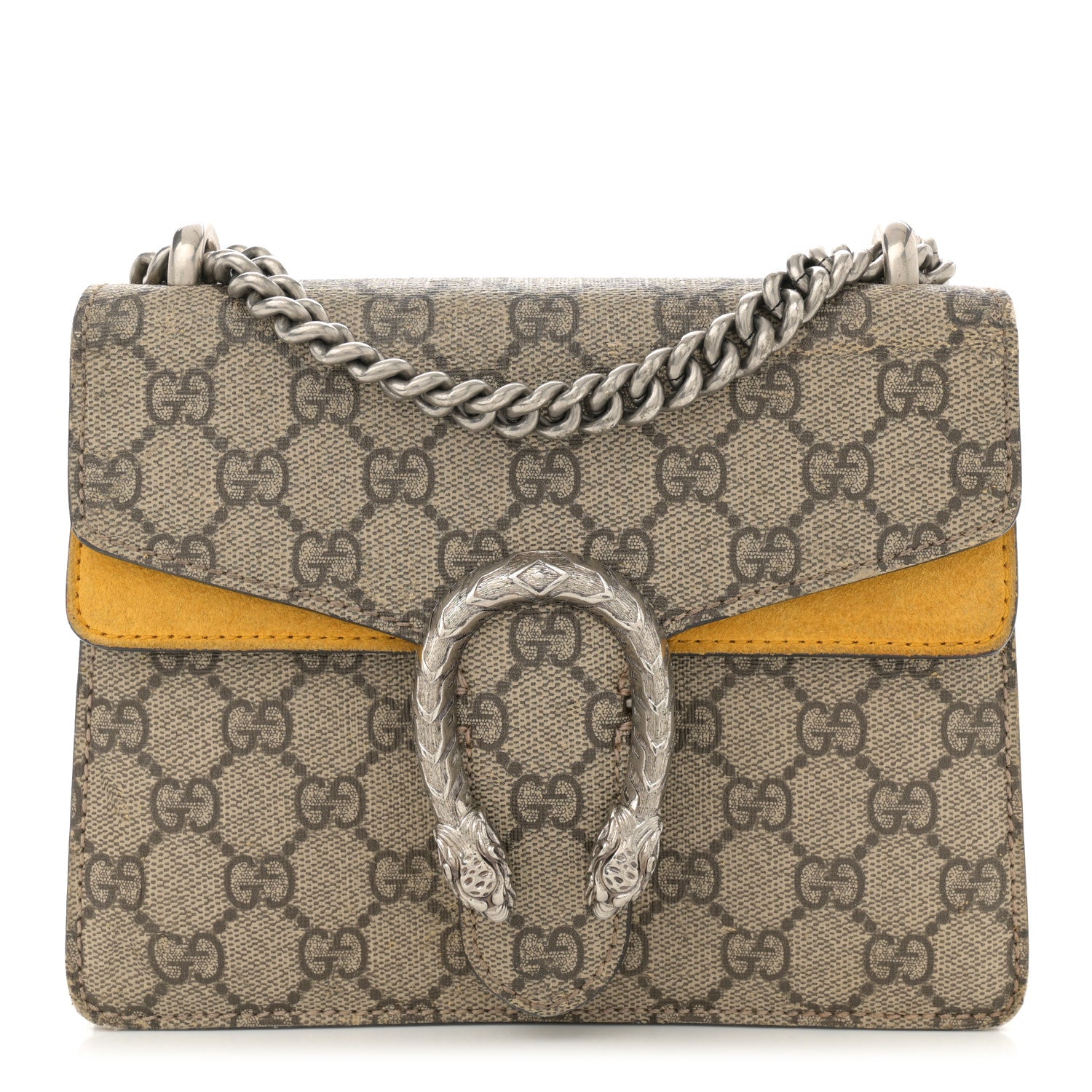 Gucci GG Supreme Monogram Mini Dionysus Shoulder Bag Yellow 1 of 14